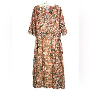 Johnny Was Valencia Smocked Waist Dress with Slip Size XL